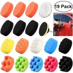 19pcs 3pouces ponge polissage tampons ensemble de kit avec m10 adaptateur de forage pour polisseuse ...