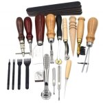 19pcs outils en cuir bricolage  main  coudre kit outil de poinon pour maroquinerie