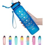 1l gourde sport avec paille1 litre �tanche bouteille deau gourdes motivation sans bpa pour fitness bureau ...
