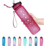 1l gourde sport avec paille1 litre �tanche bouteille deau gourdes motivation sans bpa pour fitness bureau ...