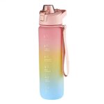 1l sport gourde avec paille avec marqueur de temps de motivation bouteille deau ecologique pour fitness ...