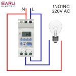 1no1nc 220v ca - 30a - thc15a nouveau type de rail din 2 fils hebdomadaire 7 jours programmable minuterie ...