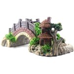 1pc aquarium magique rsine dcoration pont color pavillon arbre rocaille pour le poisson poisson dcorations ...