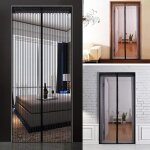 Moustiquaire porte magn�tique - bande adh�sives - noir - 120x220cm