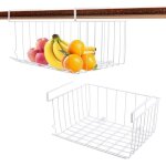 1pcs panier de rangement sous tagre organisateur de panier suspendu panier mtallique sous tagre ...