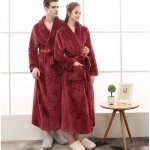 1pcs peignoir de bain pour femme et homme avec taillexl vin rouge