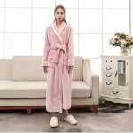 1pcs peignoir femme long confortable rose
