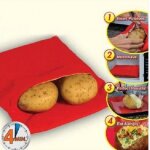 1pc rouge lavable cuiseur sac cuit pomme de terre micro ondes cuisson pomme de terre rapide (cuit 4 pommes ...
