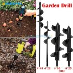 Foret de tarire - universel - 30x8 cm - acier - outil de jardin - creuser des trous