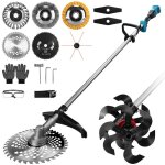 2 - en - 1 1380w motobineuse �lectrique et debroussailleuse brushless sans fil 18800 / 680?rpm 7 lames ...