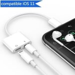 Adaptateur 2 en 1 - zisonix - lightning - casque et chargeur - compatible iphone x / 8 / 7 - noir