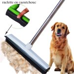 2 en 1 balai multifonctionnel enlever anti poils animaux chats chiens cheveux brosse silicone raclette ...