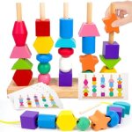 2 en 1 jeux montessori  empiler et de tri enfant 2 3 4 ansjouet bois puzzle jouets dactivit et de dveloppem ...