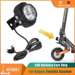 2 en 1 phare avec klaxon pour kugoo m4 / m4 pro trotinette electrique lampe avant lampe frontale ipx6 ...