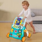 2 en 1 super trotteur parlant pipipoxer - pliable et musique - jouets - 40x32x405 cm - vert