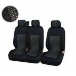 2 + 1 universel luxe housses couvre - sieges noir - noir pour renault trafic 2000 - 2013