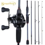2. 1m et main gauche - - canne  pche casting de combo portable 5 sections avec moulinet 12 + 1bb ratio ...