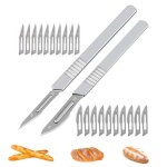 2 + 20pcs boulanger � pain acier carbone outil notation pain 20 lames acier inoxydable diy graver motifs ...