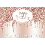 2. 2x1. 5m paillettes diamants anniversaire fond rose rose dor� toile de fond filles th�me f�te danniversaire ...