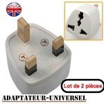 Adaptateur de prise - zisonix - europe / angleterre - lot de 2 - intérieur Adaptateur de prise - zisonix - europe / angleterre - lot de 2 - intérieur