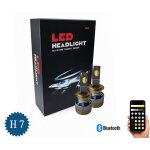 2 ampoules led h7 70w 12 - 24v bicolore 3500k - 6500k jaune blanc bluetooth canbus sans erreur ventil�e ...