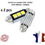 2 ampoule navette led c5w 36mm anti erreur canbus plafonnier plaque 6000k