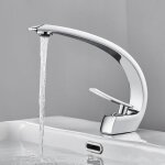 2auralum robinet de lavabo design moderne mitigeur lavabo eau froide et chaude en laiton chrom pour ...