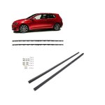 2 bas de caisse en abs noir brillant look gti pout vw golf 7 + fixations + supports et visserie