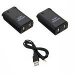 2 batteries manette xbox 4800 mah + c�ble chargeur batterie xbox 360 noir hobbytech