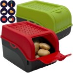 Artecsis lot de 2 bo�te pomme de terre 5l vert / rouge - rangement optimal - conservation id�ale pour ...