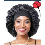 2 bonnets de nuit noir chapeau nuit sommeil cap des cheveux bonnet en satin 2 bonnets de nuit noir chapeau nuit sommeil cap des cheveux bonnet en satin