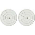 2 bouchon devier lavabo universel pvc blanc 11cm diametre menage entretien