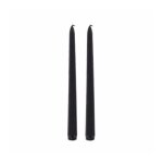 2 bougies flambeau coniques 25cm 7h noir