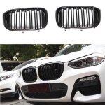 2 calandre double lame noir brillant pour bmw x3 g01 g08 et x4 g02
