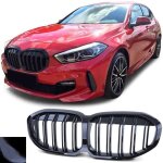 2 calandre double lame noir brillant look m performance pour bmw serie 1 f40 a partir de 09 / 2019