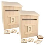 2 calendriers de lavent bote aux lettres en bois 28 cm