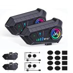 2 casque moto kits bluetooth bt5. 3 kit st�r�o mains libres sans fil �tanche r�duction du bruit haut ...