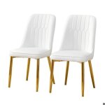 2 chaises de salle � manger - assise & dossier larges + pieds m�talliques antid�rapants - 43 x 415 x ...