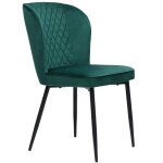 2 chaises de salle � manger vert l 45 x p 55 x h 85 cm assise ergonomique sans accoudoirs
