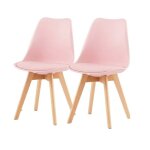 2 chaises tulipes salle � manger scandinaves bm home salle de bureau pieds en bois de h�tre massif colorie ...