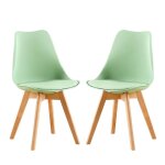 2 chaises tulipes salle � manger scandinaves bm home salle de bureau pieds en bois de h�tre massif couleur ...