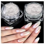 2 coffret blanc perle aurora poudre  ongles transparente vernis  ongles donut glitter