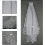 Voile de marie en organza - 2 couche - blanc - femme