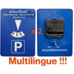 2 disques de stationnement automatique avec horloge / zone bleue - parkscheibe