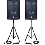 Bm - sonic bms - 12 2 enceintes passives 600w 30cm + pieds - câbles Bm - sonic bms - 12 2 enceintes passives 600w 30cm + pieds - câbles