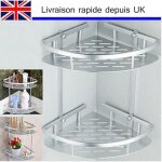 �tag�res panier de rangement - aluminium - coin douche organiseur - 36 * 22 * 30cm