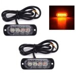 2 feux de p�n�tration led orange 12 - 24v 2w feu davertissement orange stroboscopique flash clignotant ...