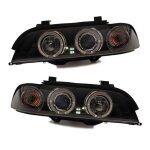 2 feux phare avant angel eyes led blanc bmw serie 5 e39 de 1995 a 08 / 2000