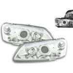 2 feux phare avant chrome angel eyes led peugeot 106 phase 2 de 03 / 96 a 07 / 2003