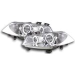 2 feux phare avant chrome angel eyes led renault megane 2 de 2002 a 12 / 2005